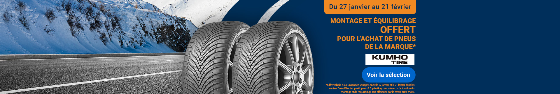 Montage & équilibrage KUMHO à -50%